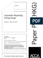 Corporate Reporting (Hong Kong) : Tuesday 11 December 2007