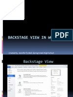 Backstage View in Word 2010