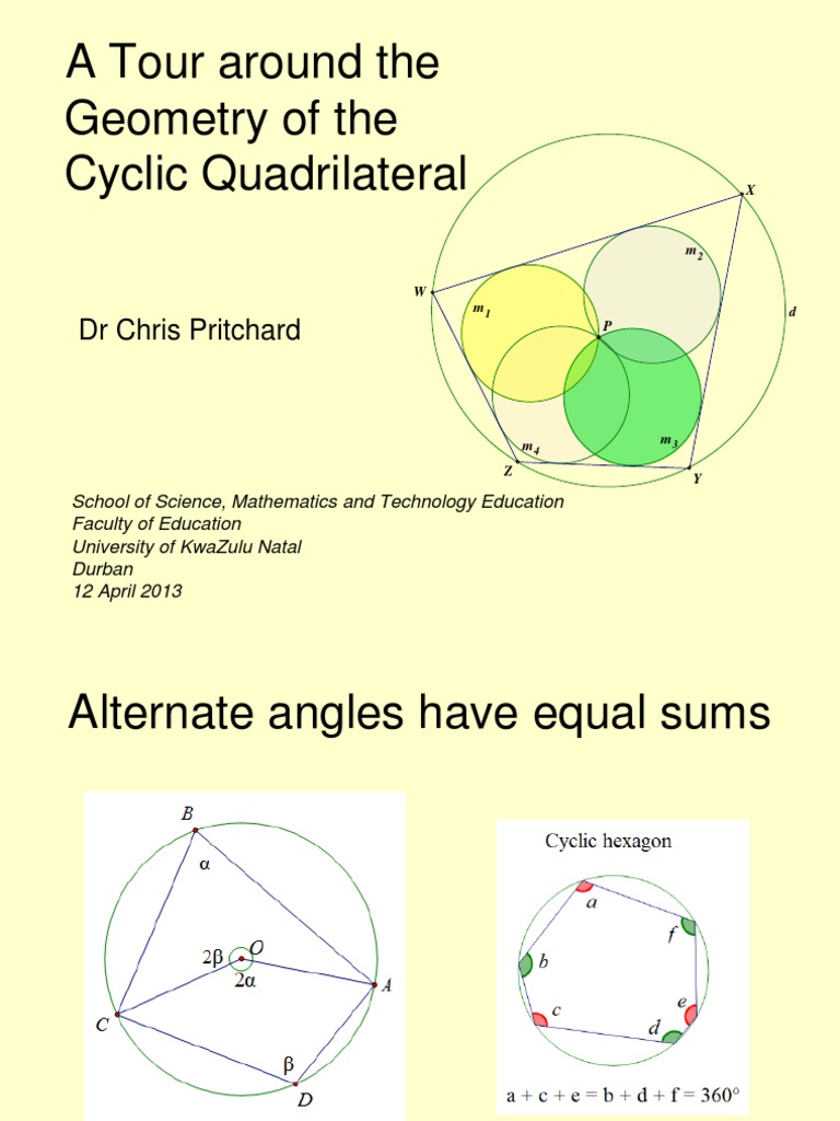 A tour around the geometry of a cyclic quadrilateral | Circle | Rectangle