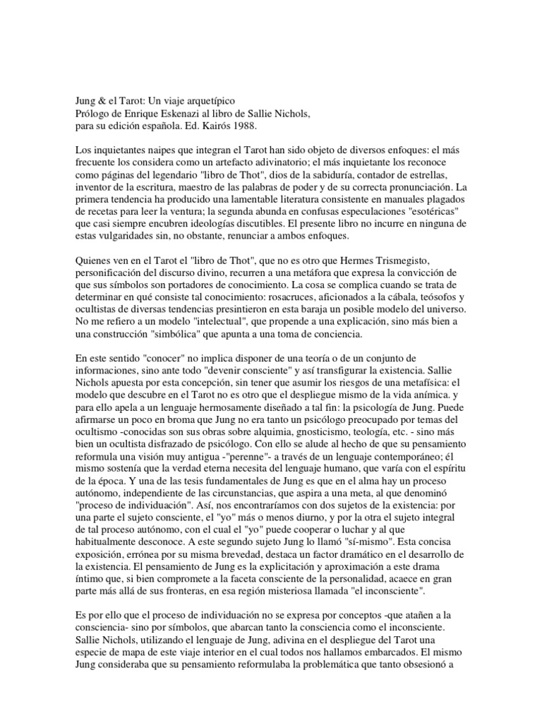 Jung y El Tarot Un Viaje Arquetipico | PDF | Carl Jung | Tarot