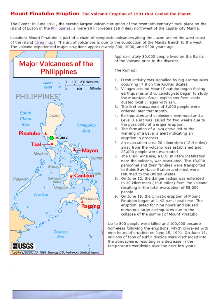 Mount Pinatubo Eruption Volcano Types Of Volcanic Eruptions