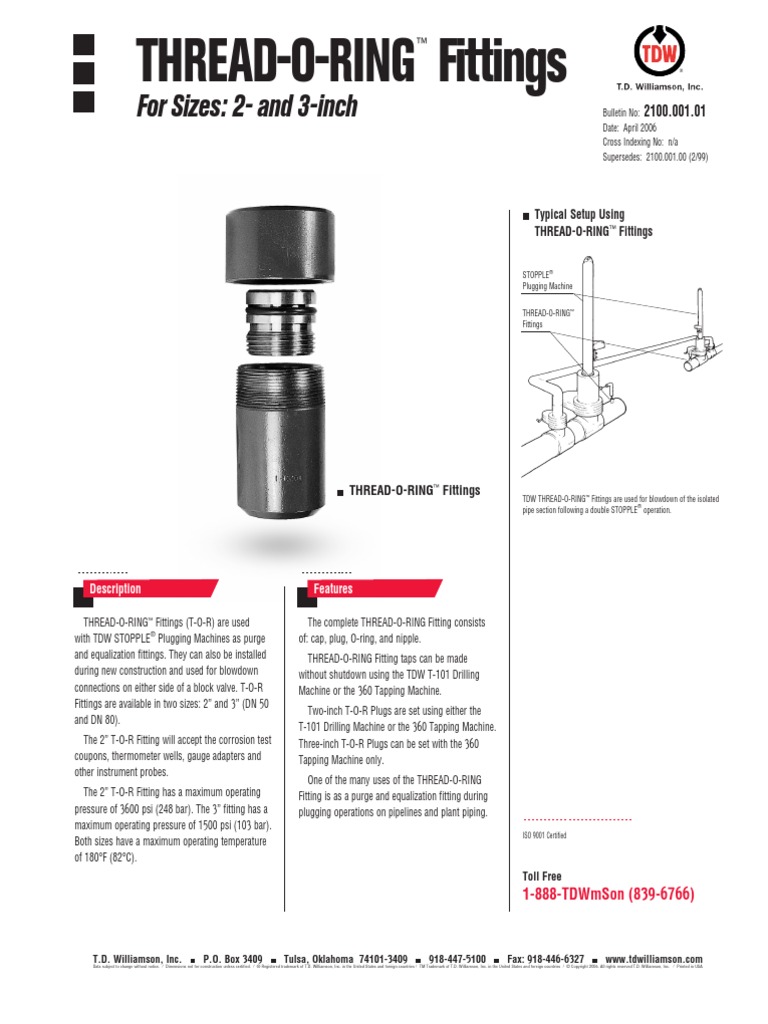 Thread o Ring - Fittings (T O R) | PDF | Pipe (Fluid Conveyance ...