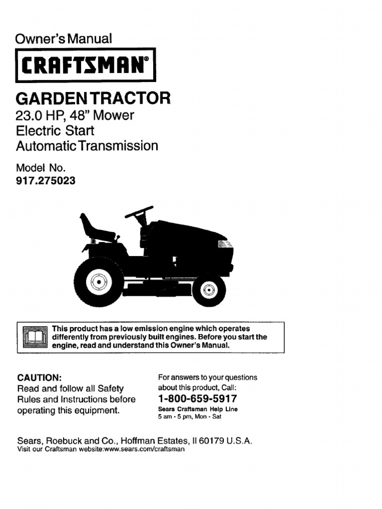 Craftsman GT3000 Owners Manual | Tractor | Manual Transmission