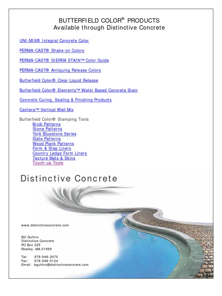 Butterfield Products Catalog PDF Concrete Manmade Materials