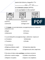 Prueba Semestral de Historia y Geografía  3