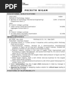 Sample Resume Format - Summers 2013