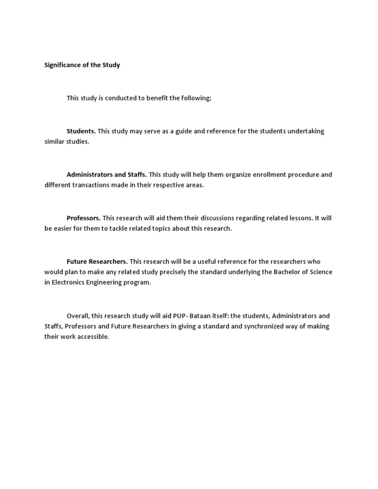 Significance Of The Study Pdf Inquiry Science