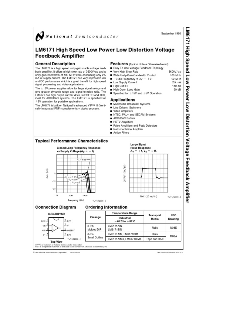 LM6171 Amplifier Capacitor