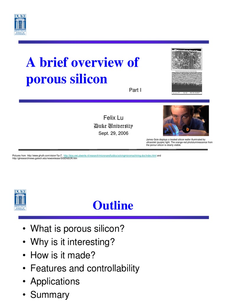 A Brief Overview of Porous Silicon | PDF | Porosity | Silicon