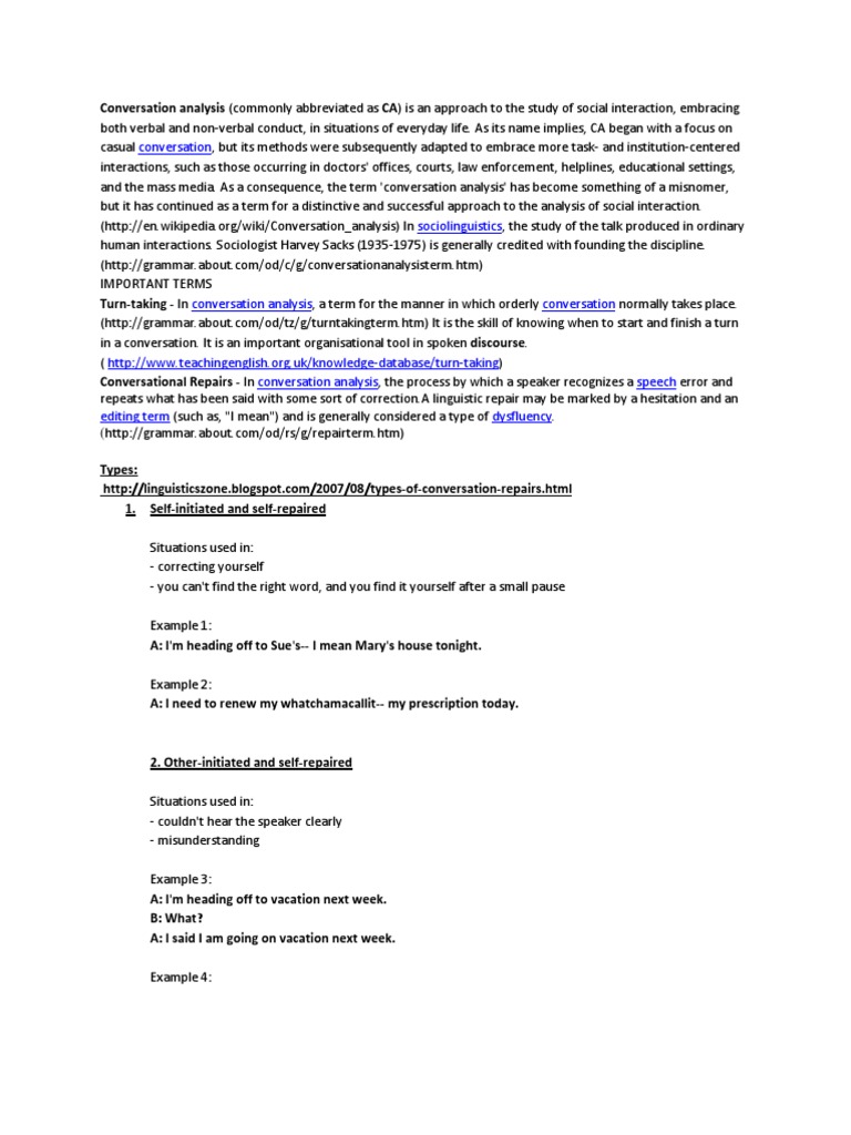 Understanding Conversation Analysis Techniques | PDF