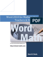 Word 2010 For Mathematics Teachers and Students