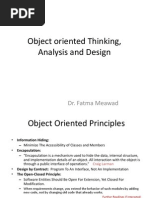 Object Oriented Thinking, Analysis and Design: Dr. Fatma Meawad