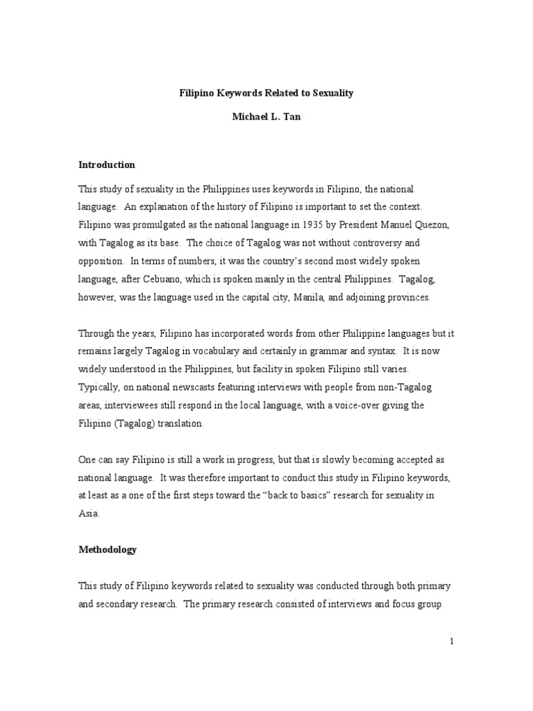 Philippines Keywords In Sexuality Sexual Intercourse Tagalog Language