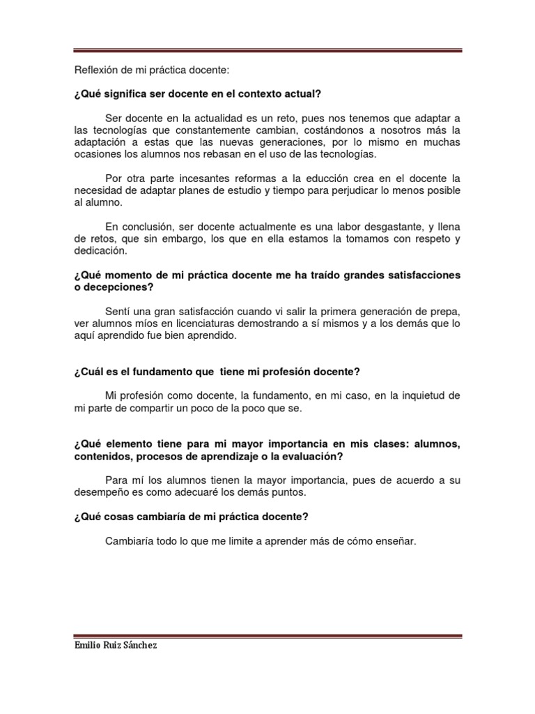 Reflexión de mi práctica docente | Evaluación | Prueba (evaluación)
