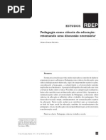 Pedagogia como ciência da educação retomando uma discussão necessária