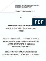 Impact of Trainning and Development On Employees Productivity in First Bank of Nigeria PLC Mba 2006 by Awodumila Folorunso F - New1