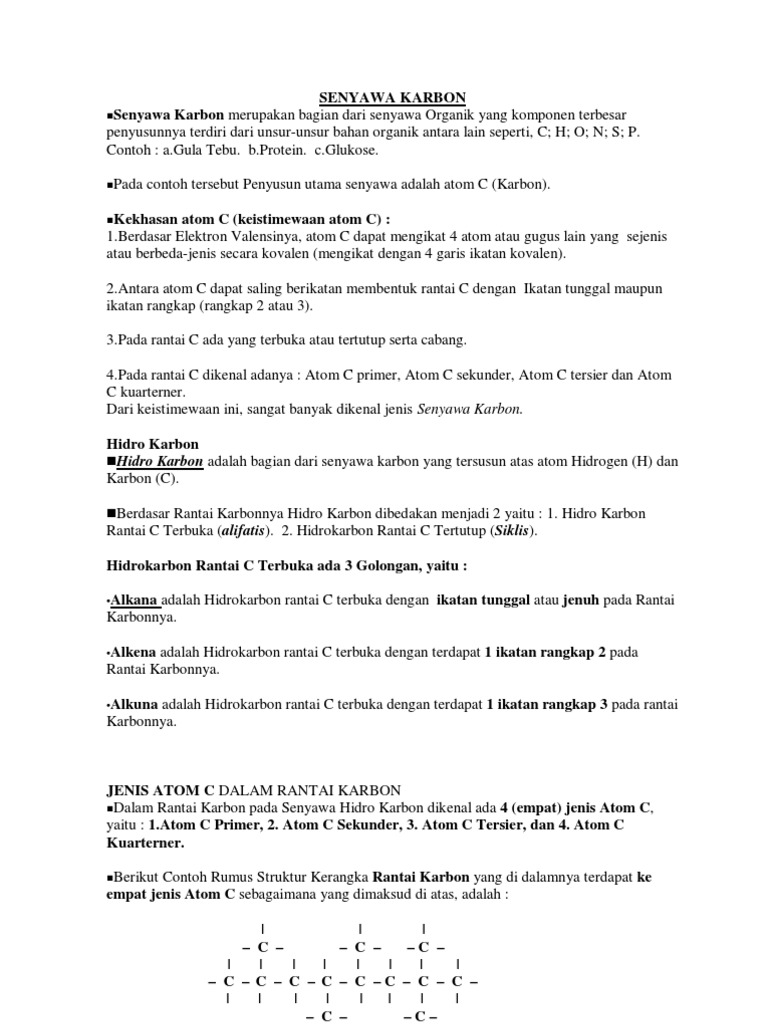 Senyawa Karbon Kelas x