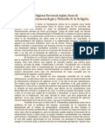 Justificación Religiosa Racional según Juan de Sahagún y su Fenomenología y Filosofía de la Religión