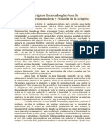 Justificación Religiosa Racional Según Juan de Sahagún y Su Fenomenología y Filosofía de La Religión