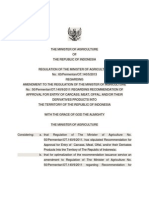 Permentan No. 63/2013 - PERUBAHAN ATAS PERATURAN MENTERI PERTANIAN NOMOR 5O / Permentan / OT. VO / 9 / 20 I I TENTANG REKOMENDASI PERSETUJUAN PEMASUKAN KARKAS, DAGING, JEROAN, DAN/ATAU OLAHANNYA KE DALAM WILAYAH NEGARA REPUBLIK iNDONESIA