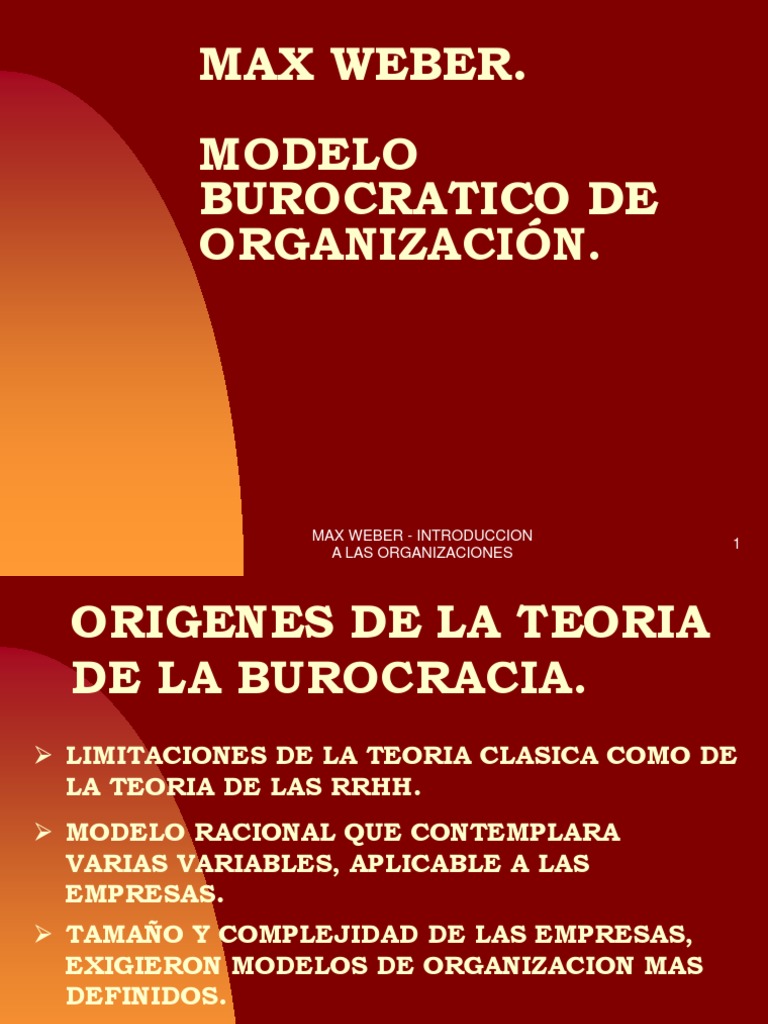 Teoría de la burocracia de Max Weber | PDF