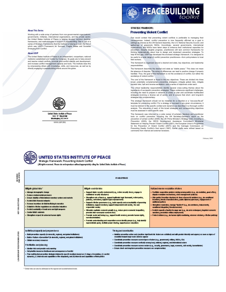 Strategic Framework for Conflict Prevention | PDF | Peacebuilding ...