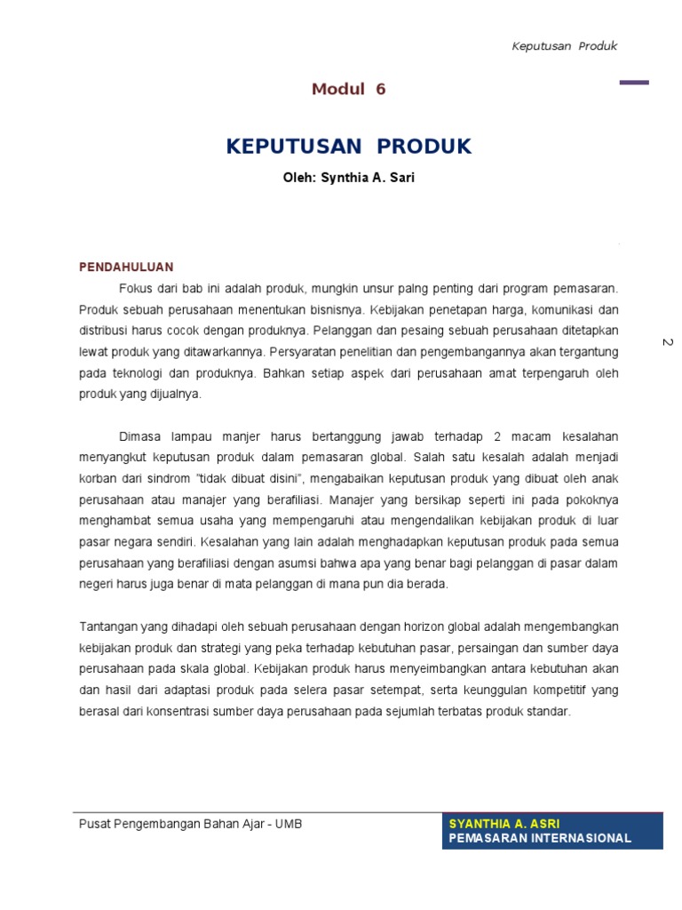 Keputusan Produk