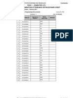 Year 1 - Semester I (It) Sliit - Examination Attendance Detailed Mark Sheet