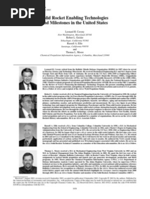 Solid Rocket Enabling Technologies and Milestones in the United States