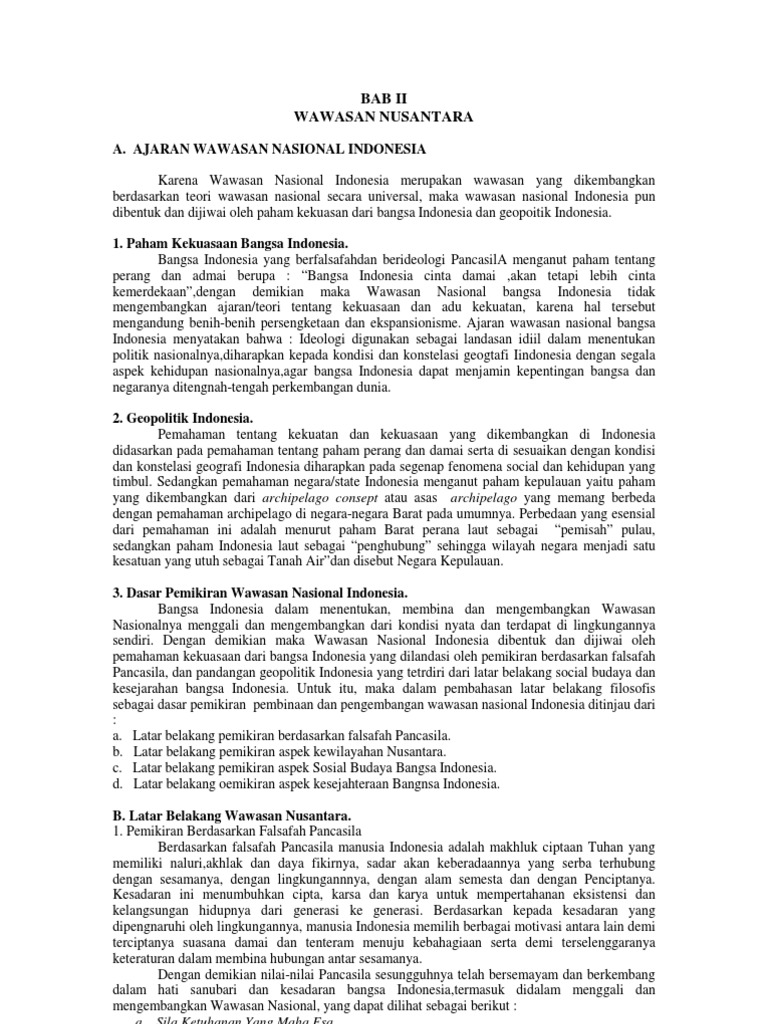 Bab Ii Wawasan Nusantara Pdf
