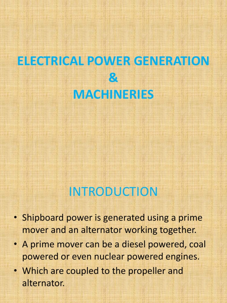 Electrical Power Generation & Machineries PDF