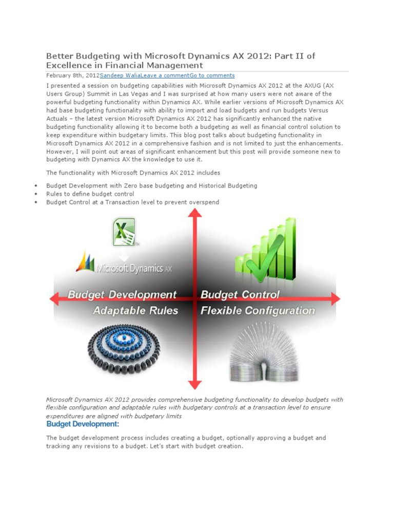 Microsoft Dynamics AX 2012 Budgeting Guide | PDF
