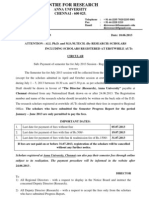 July 2013 Semester Fee Circulars