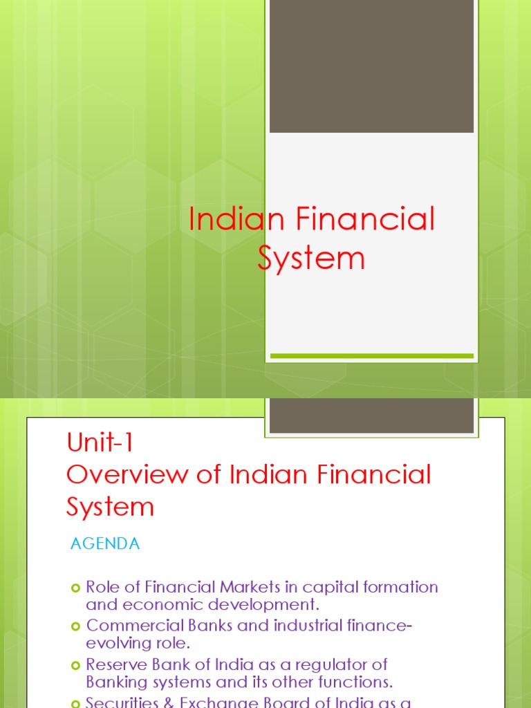 Overview of India's Financial System | PDF | Financial Markets ...