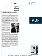 17/06/2013 La Gazzetta del Mezzogiorno A TORINO GIORNATA DEDICATA AI PUGLIESI DELLA RESISTENZA E AGLI IMMIGRATI CORATINI.