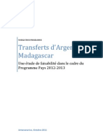 Transferts D'argent, Madagascar - Une Étude de Faisabilité Dans Le Cadre Du Programme Pays 2012-2013 (Programme Alimentaire Mondial)