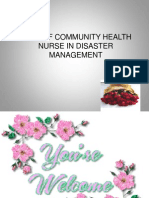 Role of Community Health Nurse in Disaster Management Community Health Nursing