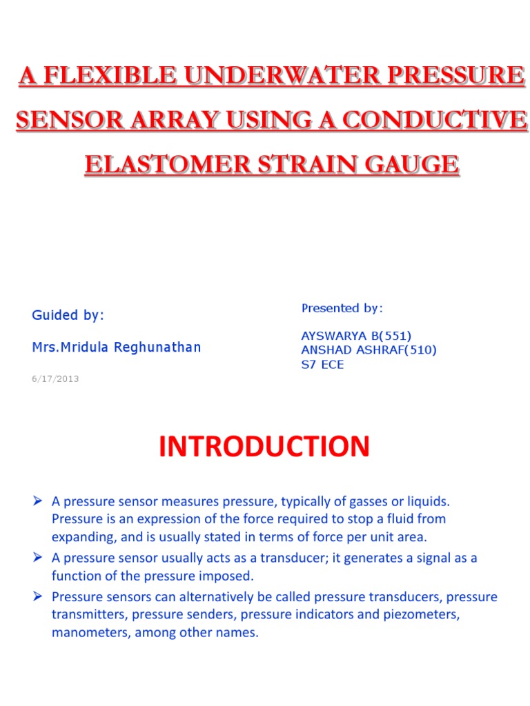 A Flexible Underwater Pressure Sensor Array Using A Conductive ...