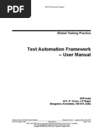 Test Automation Framework User Manual