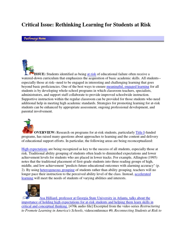 Rethinking Education for At-Risk Students | PDF | Learning | Teachers