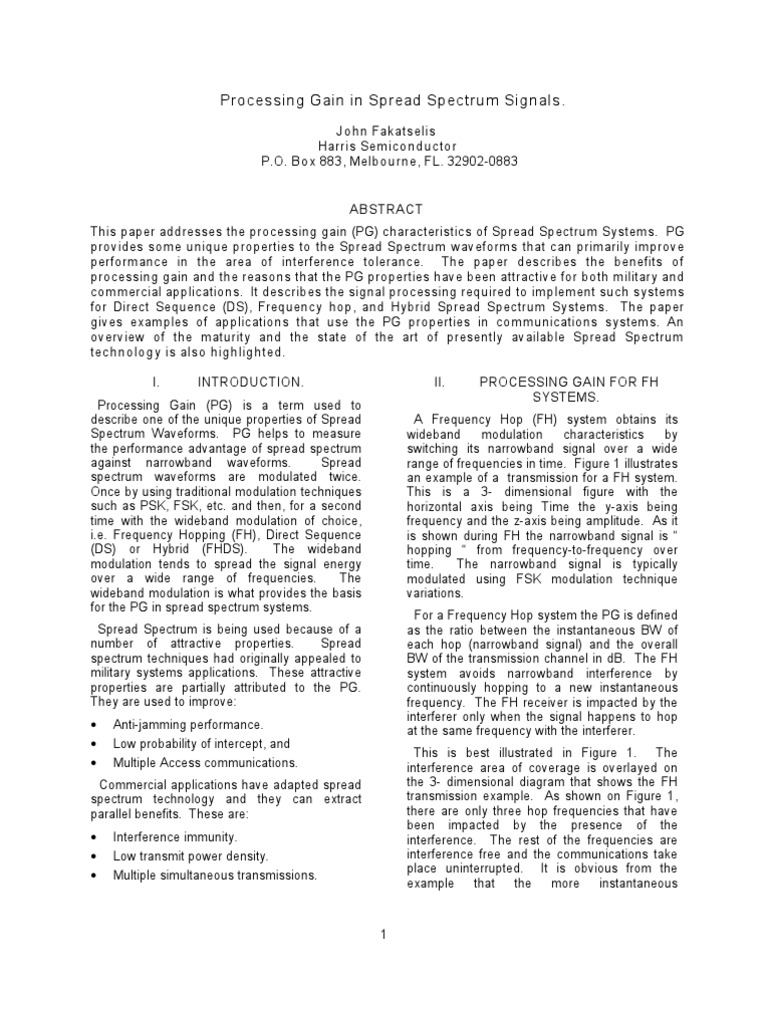Processing Gain | PDF | Modulation | Spectral Density