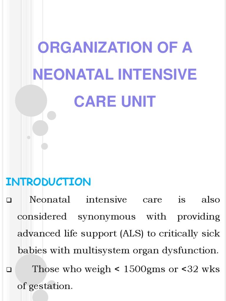 Organization of A Neonatal Intensive Care Unit | PDF | Neonatal ...