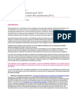 Alerte Au Plaidoyer - Cadre de Développement Post-2015 - Ce Que Vous Pouvez Faire Dès Maintenant (No1)