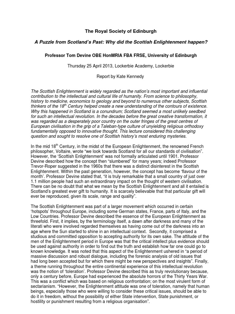 Unraveling the Scottish Enlightenment | PDF | Age Of Enlightenment ...