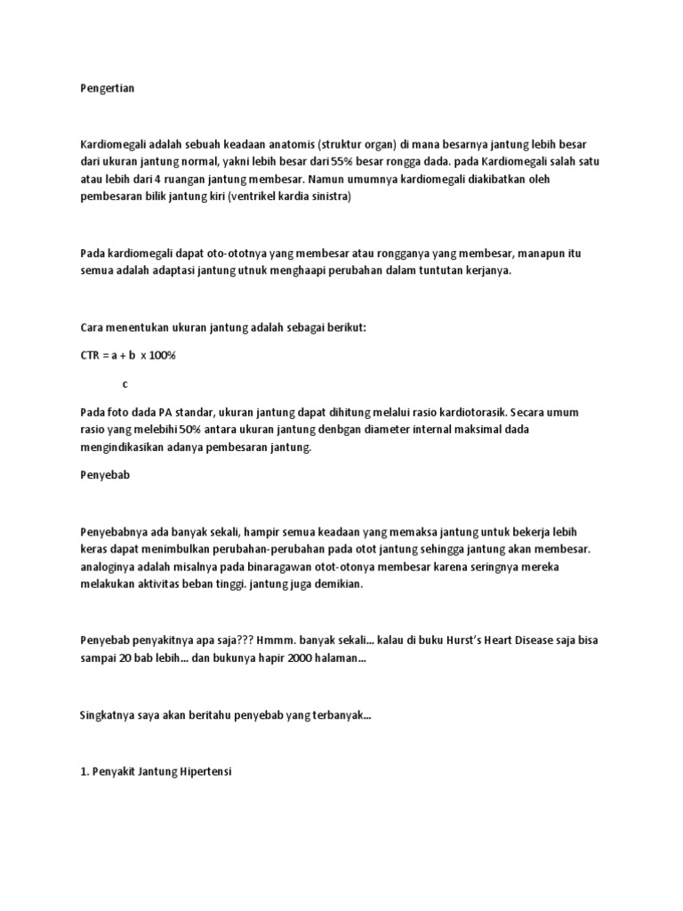 Pengertian LP Kardiomegali