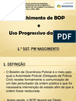 INSTRUÇÃO PREENCHIMENTO DE BOP E USO PROGRESSIVO DA FORÇA