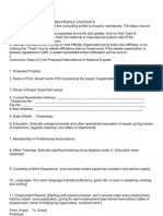 Adb CV Format For Individuals