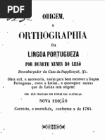 Origem e Orthographia Da Língua Portuguesa, Por Duarte Nunes de Leão