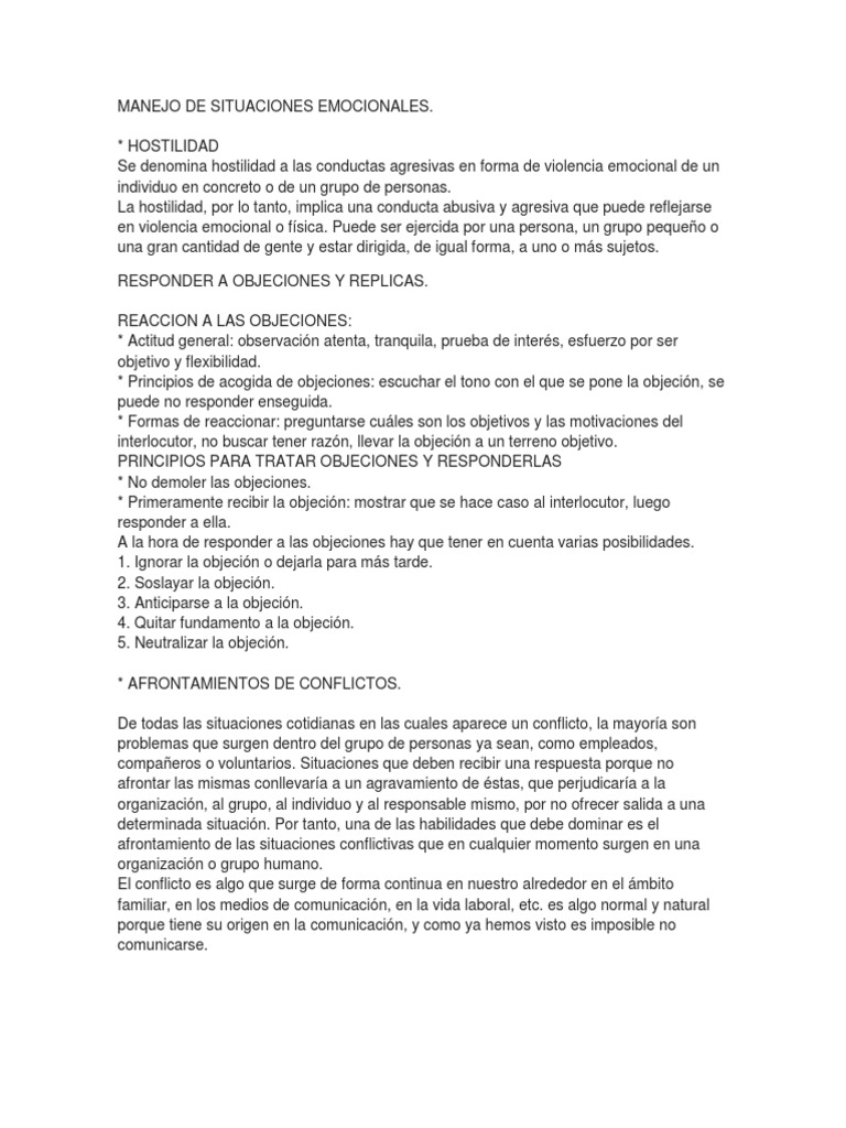 Manejo de Conflictos y Emociones | PDF | Creatividad | Conflicto (proceso)