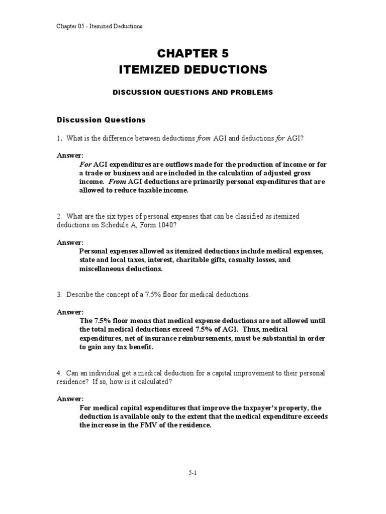Chapter 5 | PDF | Tax Deduction | Expense